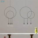 Axyaa Postmodern Metal Circular Pendant Light for Restaurant, Bedroom, and Bar Lighting