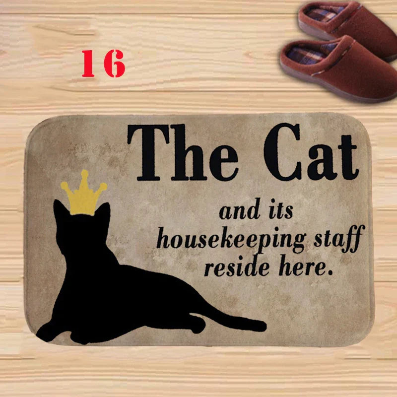 Axyaa Charming Cats Memory Foam Bath Mat - Anti-slip Coral Personalized Doormat