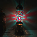 Axyaa Vintage Turkish Mosaic Table Lamp Handcrafted Glass Night Light