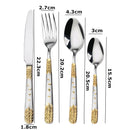 Axyaa Stainless Steel Wheat Ear Design Western Cutlery Set for Dining