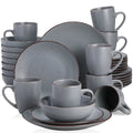 Axyaa MODA Stoneware Dinner Set - 48-Piece Grey Tableware in VANCASSO Design