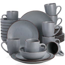 Axyaa MODA Stoneware Dinner Set - 48-Piece Grey Tableware in VANCASSO Design