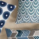 Axyaa Blue Floral Geometric Embroidery Pillow Cover 45x45cm for Cozy Living Room