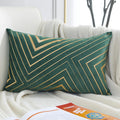 Axyaa Nordic Style Velvet Cushion Cover 30x50cm with Gold Embroidery for Home Decor