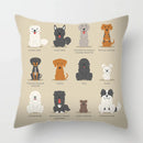 Axyaa Dog Print Cushion Cover 45X45CM Home Sofa Decor Pillow Case