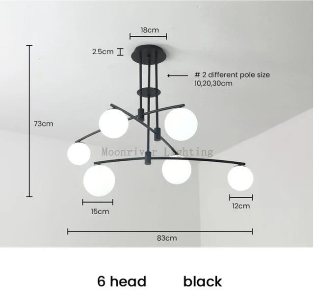 Axyaa Nordic Magic Bean Chandelier, Modern Simple Creative Lighting for Living Room