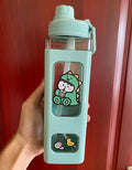 Axyaa Kawaii Shaker Water Bottle with Straw Sticker  ]];