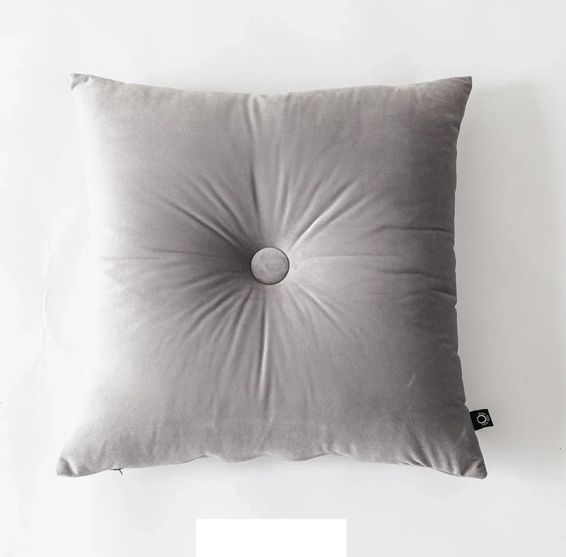 Axyaa Soft Velvet Button Cushion in Pink/Blue, 45x45cm