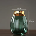 Axyaa Glass Vase: Golden Transparent Modern Home Decor Handicraft