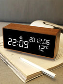 Axya Wooden LED Alarm Clock Multifunction Digital Desktop Clock by Axya