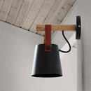 Axyaa Modern Nordic 5W LED Wall Lamps with Wood Design, E27 Bedside Lights for Living Room, 110-240V