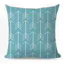 Axyaa Blue Geometric Cotton Linen Pillow Cover for Luxury Home Decor