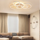 Axyaa Modern LED Chandelier: Gold Black Dimmable Indoor Lamp for Living Study Room