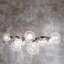 Axya Glass Chandelier: Nordic Smoky Gray Lamp for Living, Bedroom, Children's Room.