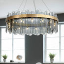 AXYAA Luxury Gold Metal Adjustable LED Chandeliers with Grey/White Glass - Nordic Loft Luminarias