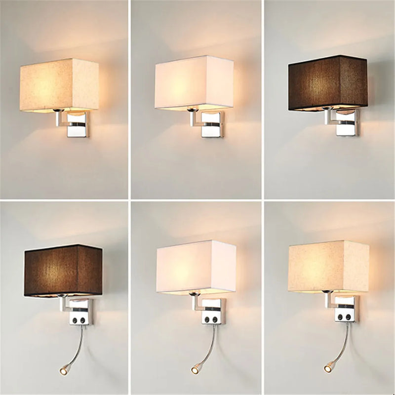 Axyaa Modern Minimalist LED Wall Lamps with Rectangle Texture Shade