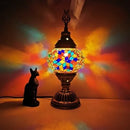 Axyaa Turkish Mosaic Glass Table Lamp: Vintage Art Deco Handcrafted Romantic Bed Light
