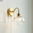 Axyaa Glass Copper LED Wall Lights with Pull Chain Switch - Modern Nordic Design