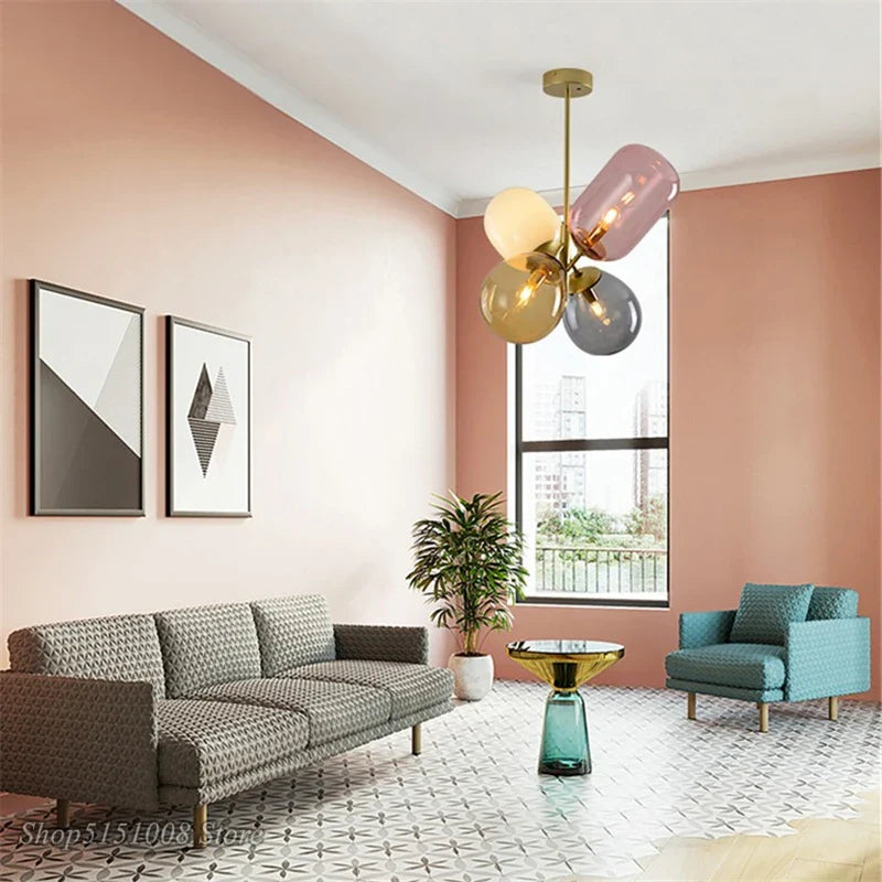 Axyaa Nordic Balloon Glass LED Pendant Lights for Children's Room and Dining Room