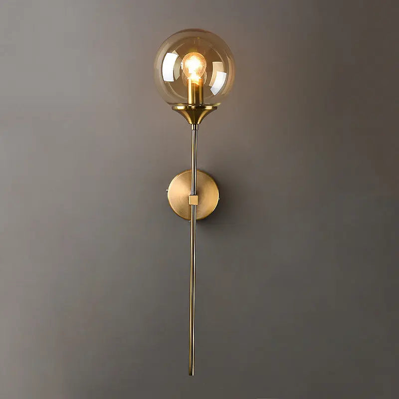 Golden Round Glass Ball Wall Lamp by Axyaa: Nordic Design LED Wall Lights