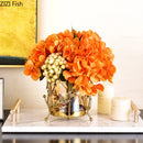 Axyaa Gilded Flower Branch Glass Vase for Modern Home Decor