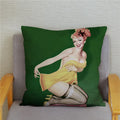 Axyaa European Sexy Women Polyester Cushion Cover 45x45cm - Chic Home Decor