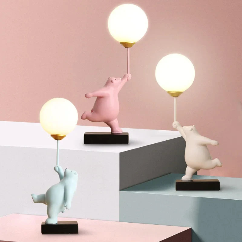 Axyaa Bear Moon Lamp with Cartoon Design and G9 Bulb