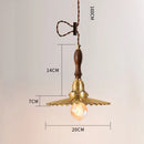 Axyaa White Ceramic Pendant Lights Wooden Copper Bedroom Living Room Nordic Pendant Lamp