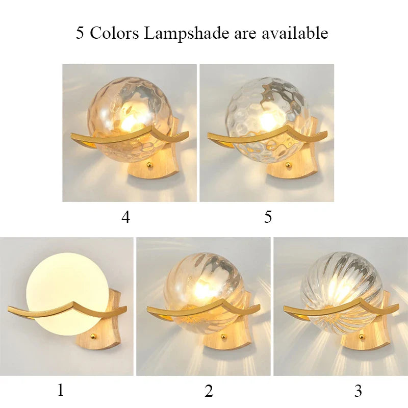 Axyaa Moon Bedside Sconce Wall Lamp - Modern Japanese Design