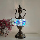 Axyaa Mediterranean Art Deco Turkish Mosaic Table Lamp - Handcrafted Glass Bed Light