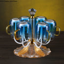 Axya Metal Cup Holder Set for 6 Glasses Embedded in Living Room Storage Rack