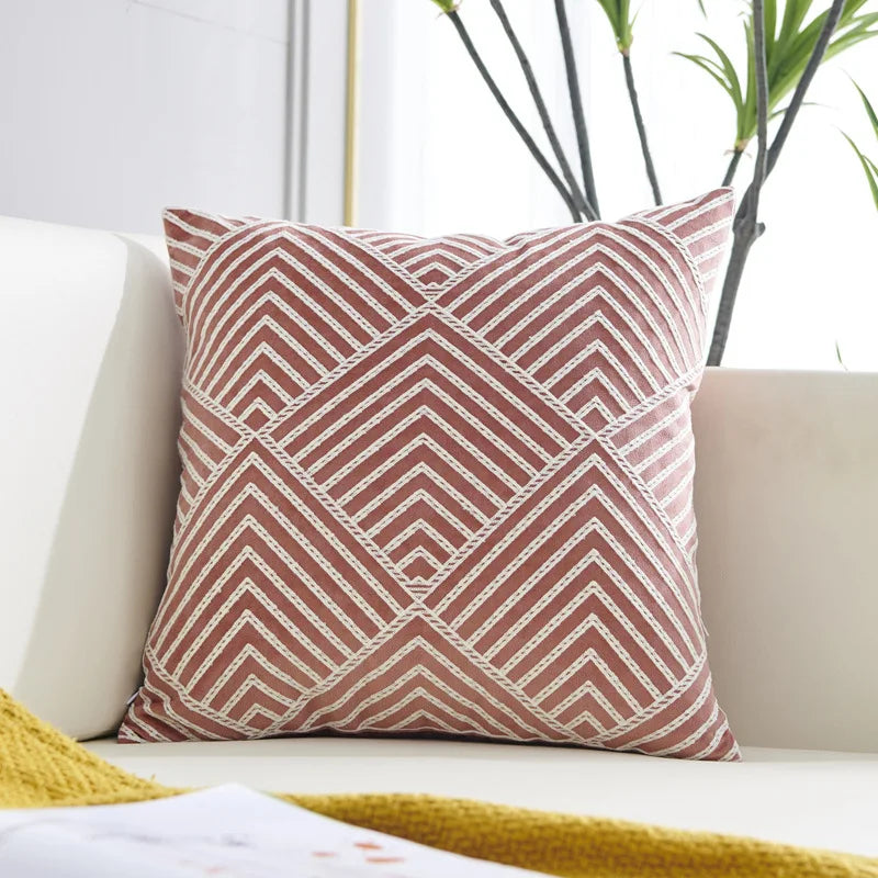 Axyaa Velvet Cushion Cover 45x45cm Nordic Style Embroidered Home Decor Pillow