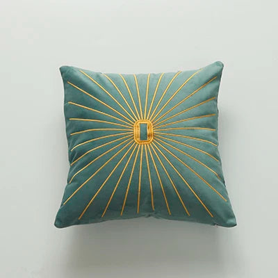 Axyaa Velvet Embroidery Cushion Cover 45x45cm - Durable Home Decor for Sofa Bed