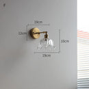 Axyaa Glass LED Wall Light Pure Copper Bedroom Living Room Lamp