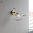 Axyaa Nordic Glass LED Wall Light with Switch, Pure Copper, Bedroom Living Room Stair Lamp