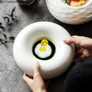 Axya White Ceramic Round Bowl for Hotel & Restaurant Tableware