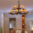 Axyaa Resin Antler Chandelier: Modern Retro Rustic Lighting for Home Decor