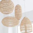 Axyaa Natural Rattan Wicker Hanging Lamp Chinese Style Vintage Farmhouse Lighting