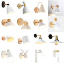 Axyaa White Wall Lights Wooden Lampshade Home Lighting