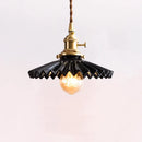 Axyaa White Ceramic Pendant Lights Wooden Copper Bedroom Living Room Nordic Pendant Lamp