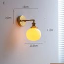 Axyaa Ceramic LED Wall Sconce with Knob Switch - Modern Bedroom Bathroom Mirror Light
