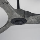 Axya Modern Wood Ceiling Fan Without Light and Remote Control