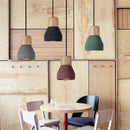 Axyaa Minimalist Concrete Pendant Light - LED E27 Nordic Hanging Fixture