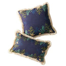 Axyaa Floral Cushion Cover with Tassels - Home Decor for Living Room, Bedroom, Chair