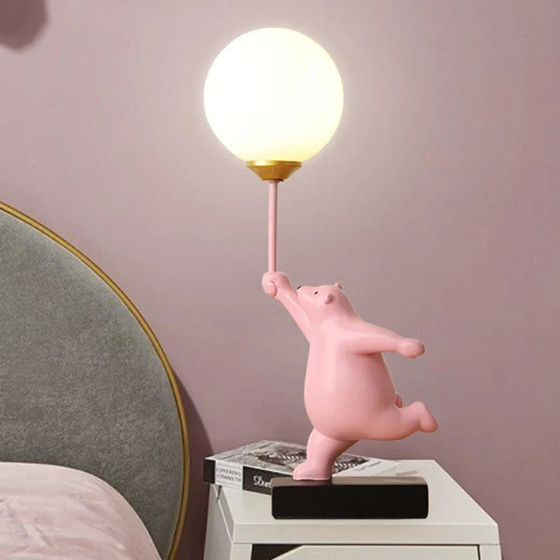 Axyaa Bear Moon Lamp with Cartoon Design and G9 Bulb