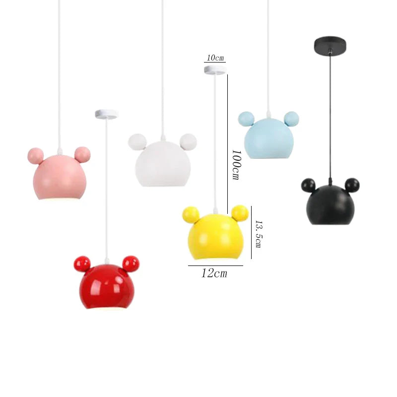 Axya Nordic Mickey Kids Room Pendant Lamp - Creative Cartoon Design