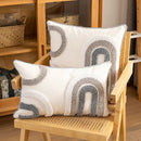 Axyaa Abstract Grey Boho Style Cushion Cover for Home Decor