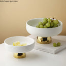Axya White Ceramic Tall Fruit Plate Stand Tableware for Desserts and Snacks