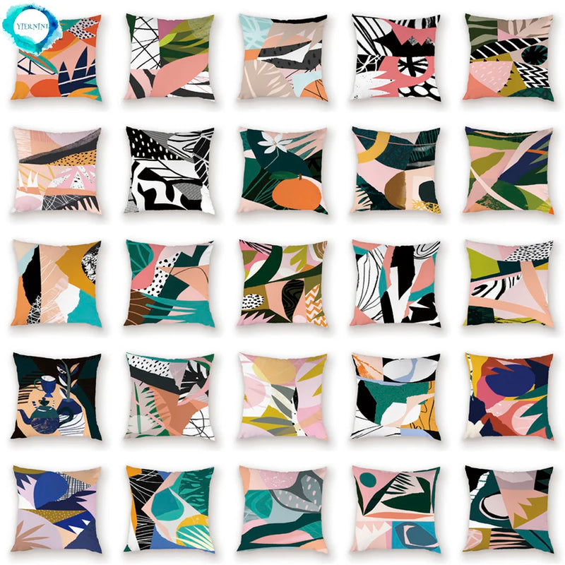 Axyaa Abstract Splice Pattern Pillow Case Bohemian Cushion Cover