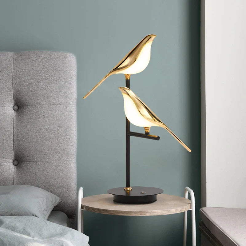 Axyaa Postmodern Bird LED Floor Lamp Golden Luxury for Living Room & Bedroom